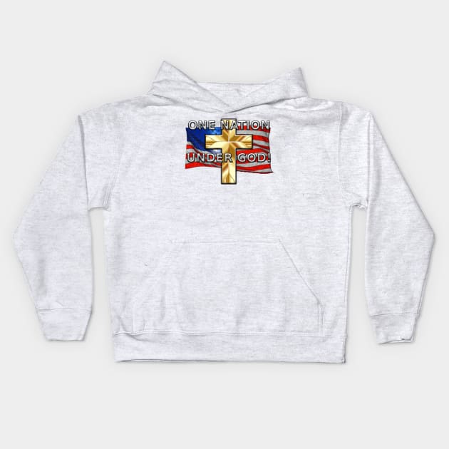One Nation Under God Kids Hoodie by Politics and Puppies